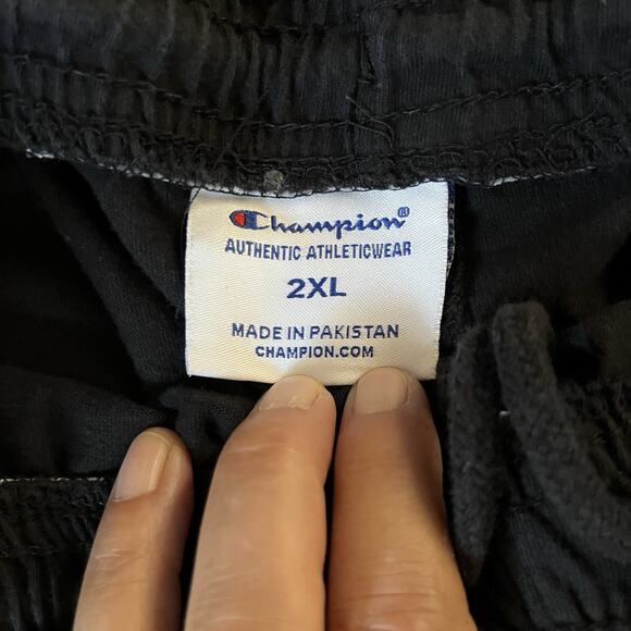 Champion Mens Spellout Logo Athletic Shorts Black Size 2XL - Picture 5 of 10